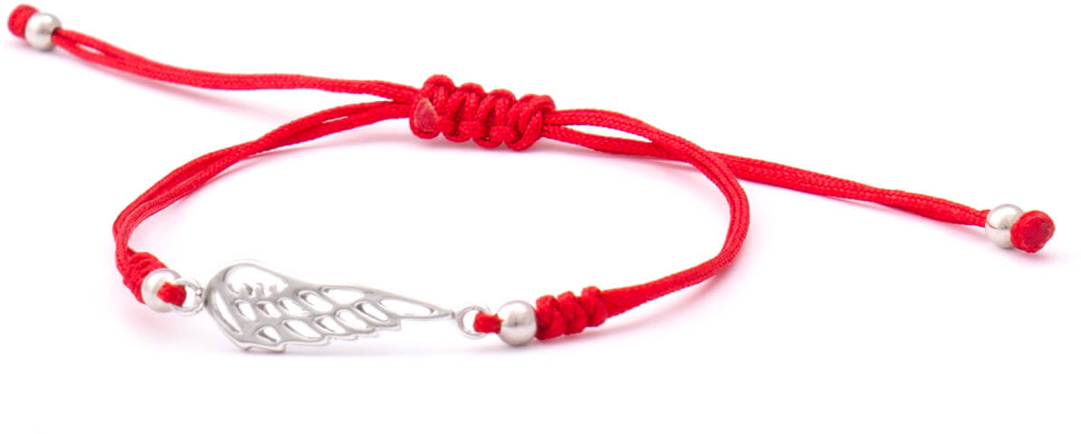 Beneto Exclusive Bracciale cordino rosso kabbalah Ala di angelo AGB568