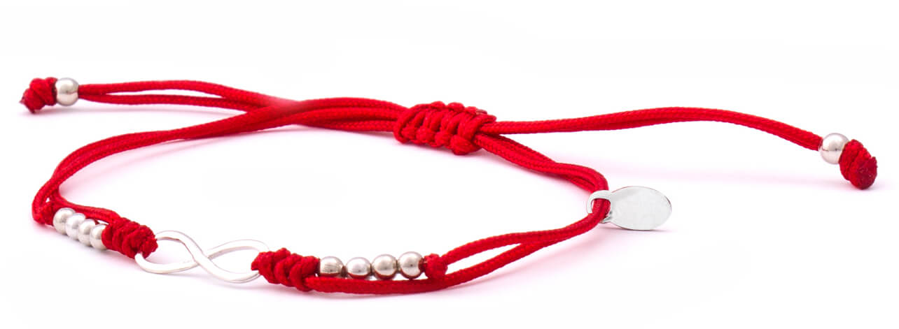 Beneto Exclusive Bracciale cordino rosso kabbalah Infinito AGB383