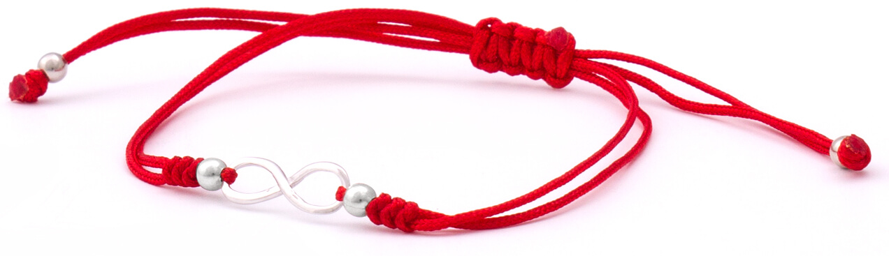 Beneto Exclusive Bracciale cordino rosso kabbalah Infinito AGB539