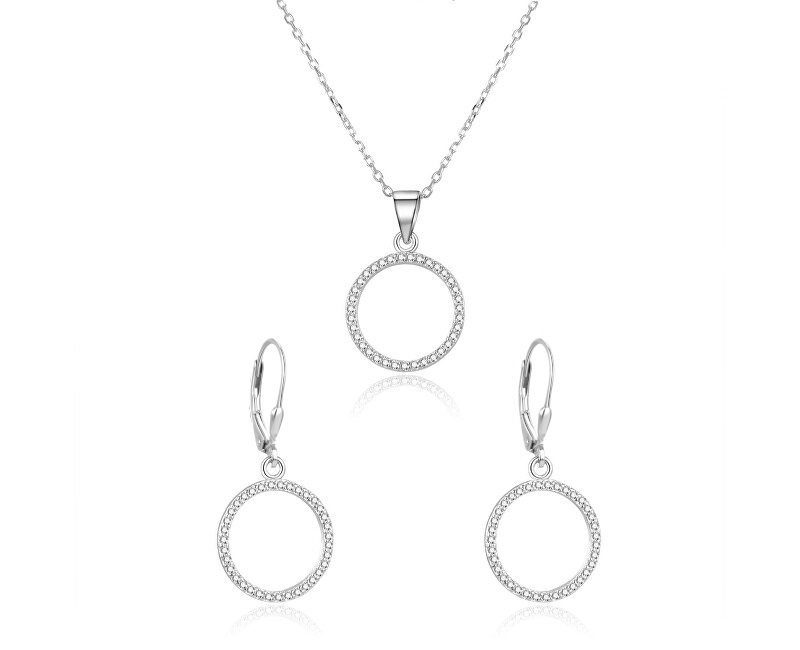 Beneto Set di gioielli in argento Cerchio AGSET66RL (collana, orecchini)