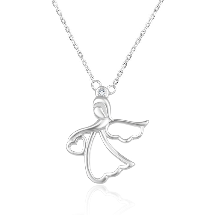 Levně Beneto Stříbrný náhrdelník s andělíčkem AGS1326/47