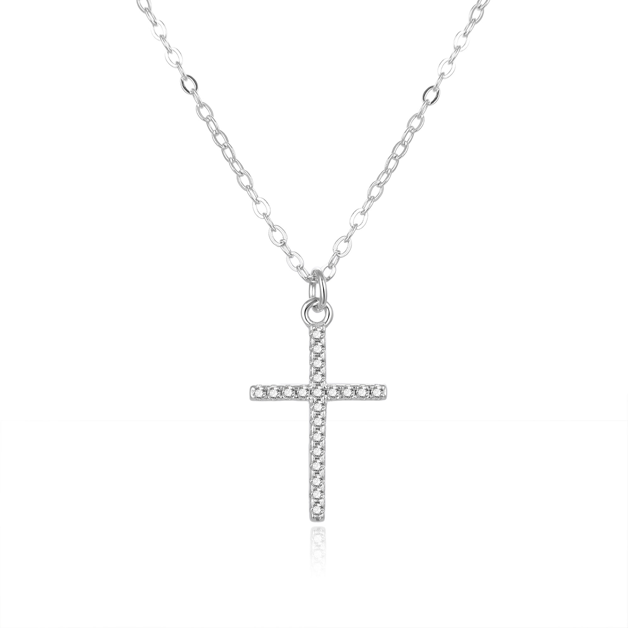 Levně Beneto Stříbrný náhrdelník s křížkem AGS849/47