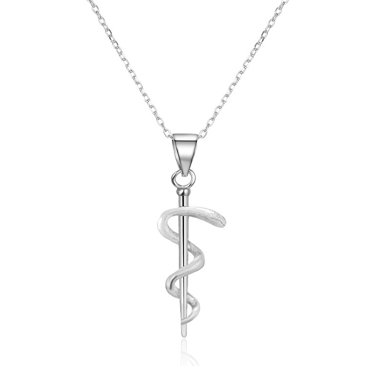 Beneto Stříbrný náhrdelník s přívěskem Aeskulapova hůl AGS1152/47 (řetízek, přívěsek)
