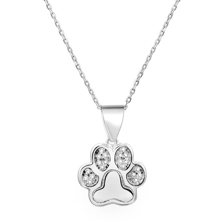 Levně Beneto Stříbrný náhrdelník s tlapkou AGS527/47 (řetízek, přívěsek)