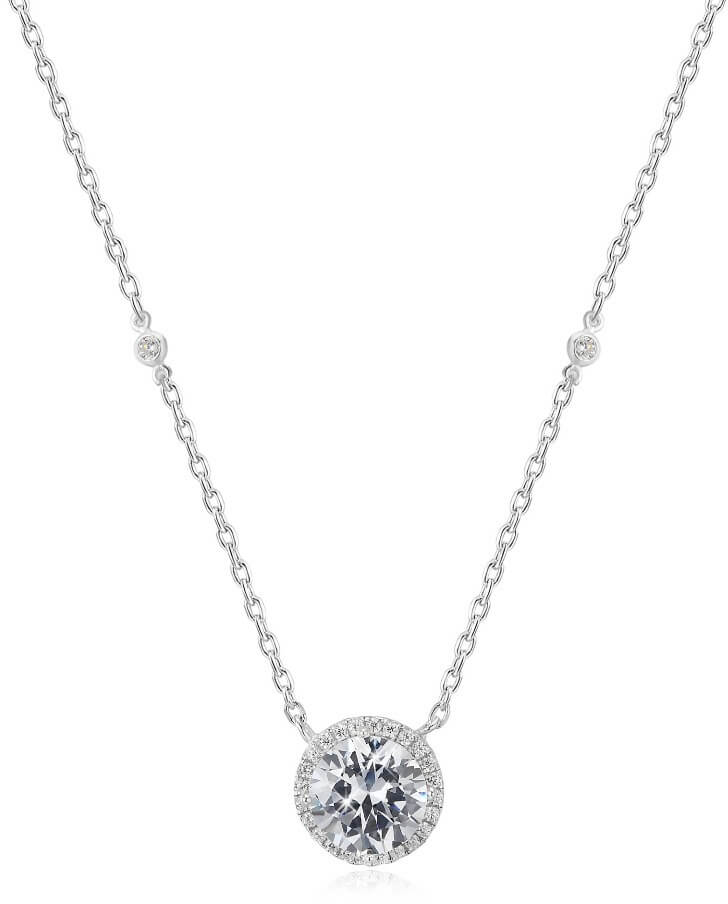 Beneto -  Stříbrný náhrdelník s třpytivým přívěskem AGS777/48