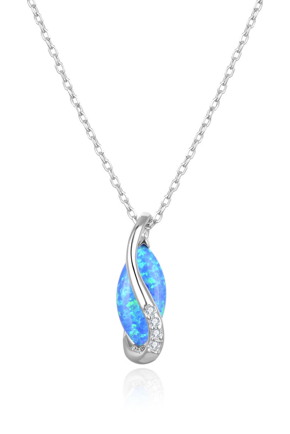 Beneto Stříbrný náhrdelník se syntetickým opálem AGS1324/47