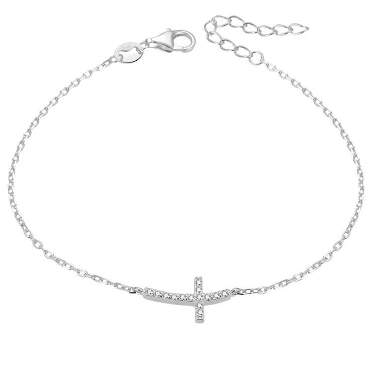 Beneto Bracciale in argento con croce AGB484/20