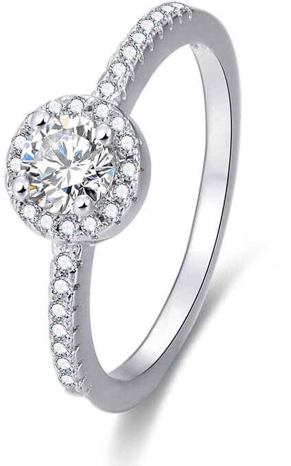 Beneto Stříbrný prsten s krystaly AGG194 52 mm