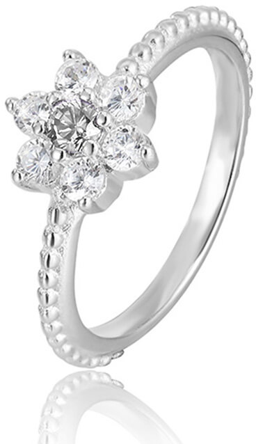 Beneto Stříbrný prsten s kytičkou AGG211 58 mm