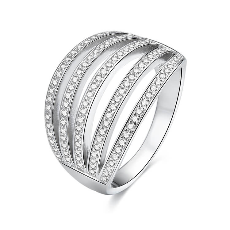 Beneto Stříbrný prsten se zirkony AGG338 56 mm