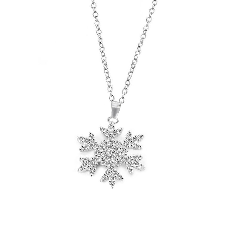 Beneto Collana scintillante in argento Fiocco di neve AGS1333/47