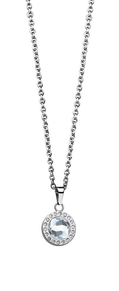 Bering Slušivý oceľový náhrdelník s čírymi kryštálmi Artic Symphony 429-17-450