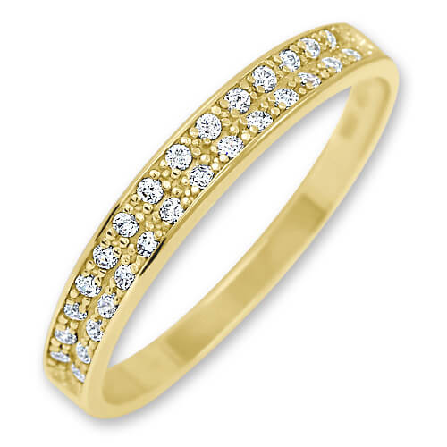 Brilio Dámský zlatý prsten s krystaly 229 001 00670 53 mm
