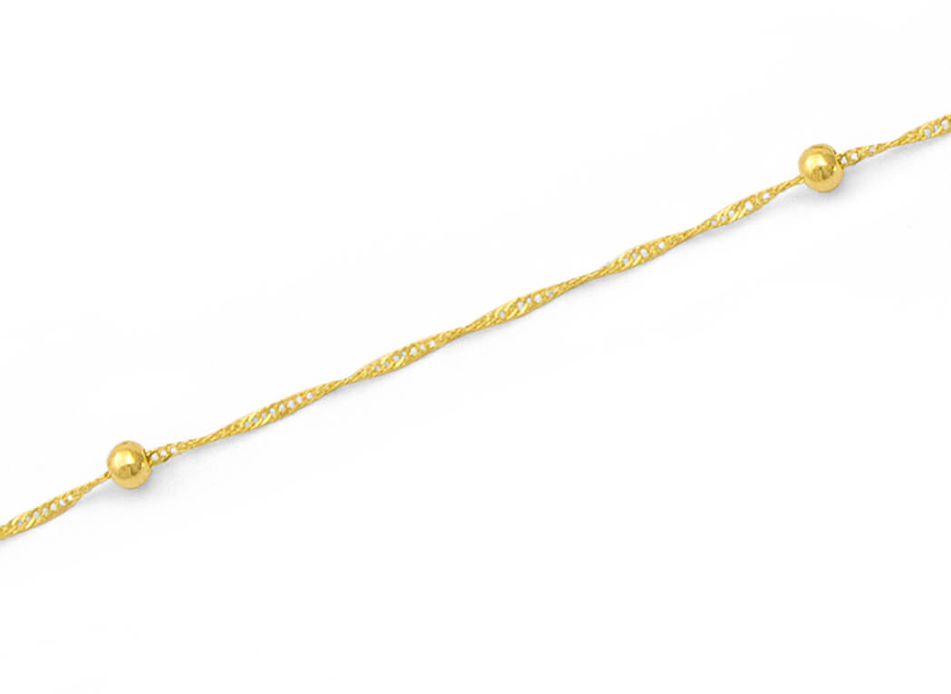 Beneto Exclusive Elegantní zlatý náramek s kuličkami Lambáda AUB0004 19 cm