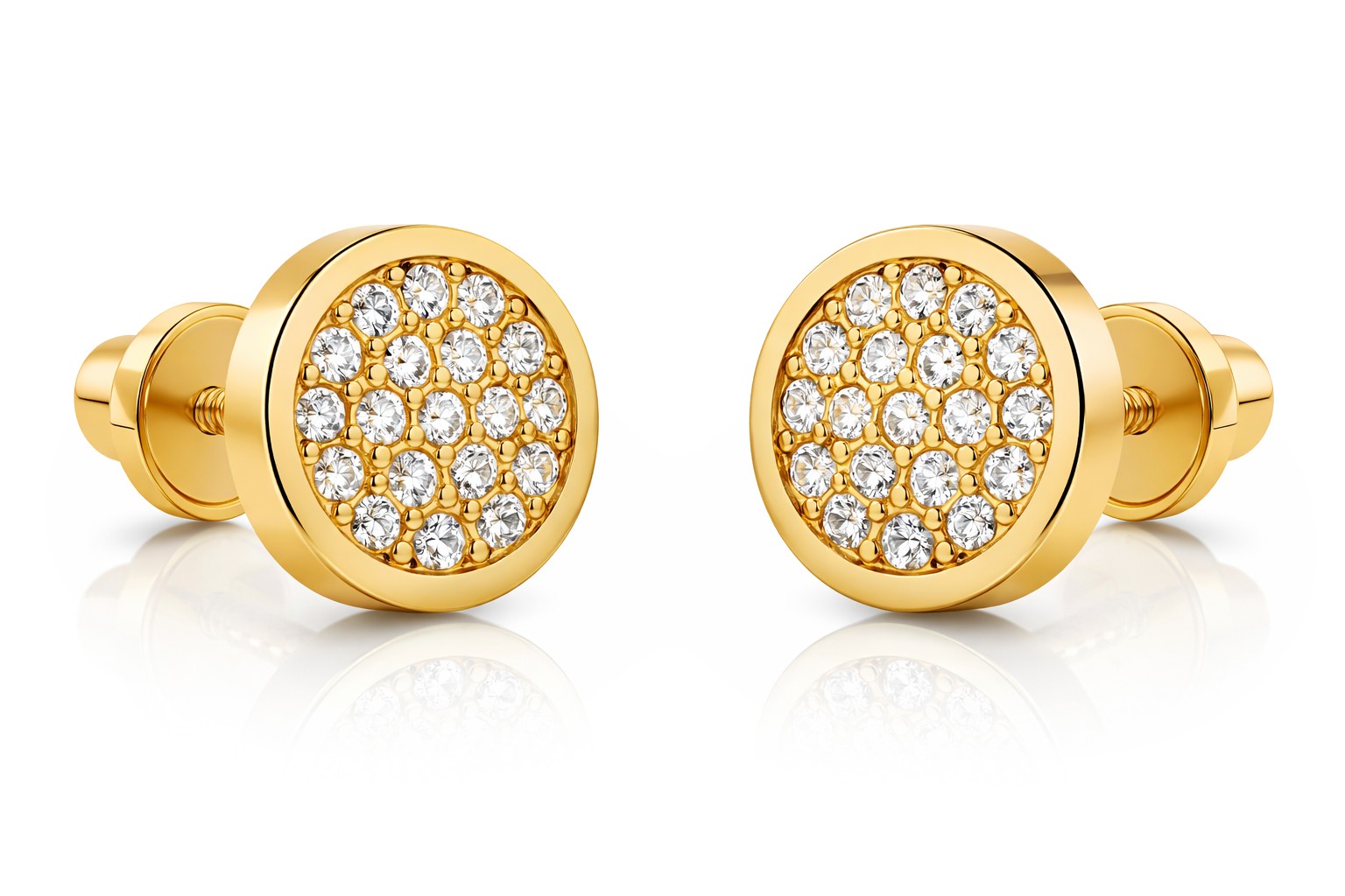 Brilio Náušnice zo žltého zlata so zirkónmi 14/180.641/17ZIR