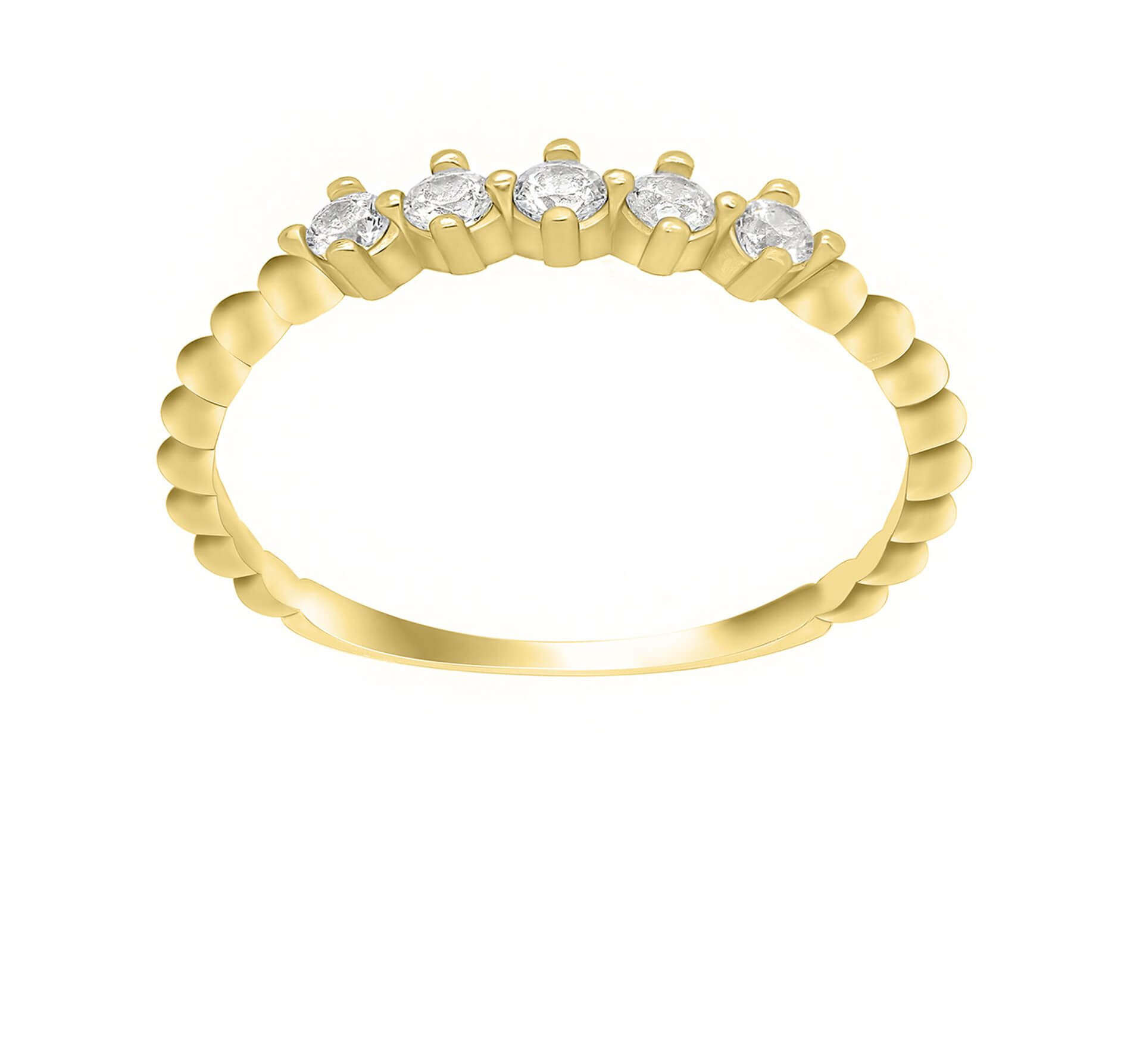 Brilio Něžný prsten ze žlutého zlata se zirkony GR122YAU 50 mm