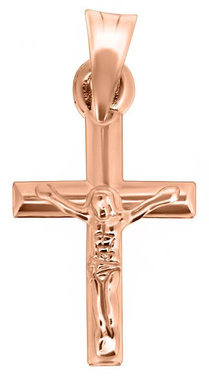 Brilio Prívesok z ružového zlata Ježiš na kríži CRS067_AU_R