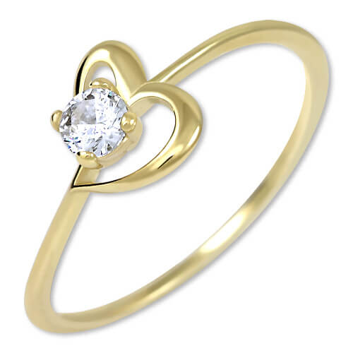 Brilio Zásnubní prsten s krystalem Srdce 226 001 01033 55 mm
