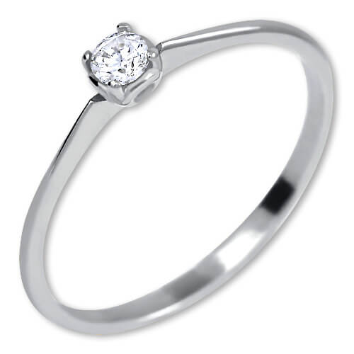Brilio Zásnubní prsten z bílého zlata s krystalem 226 001 01036 07 58 mm