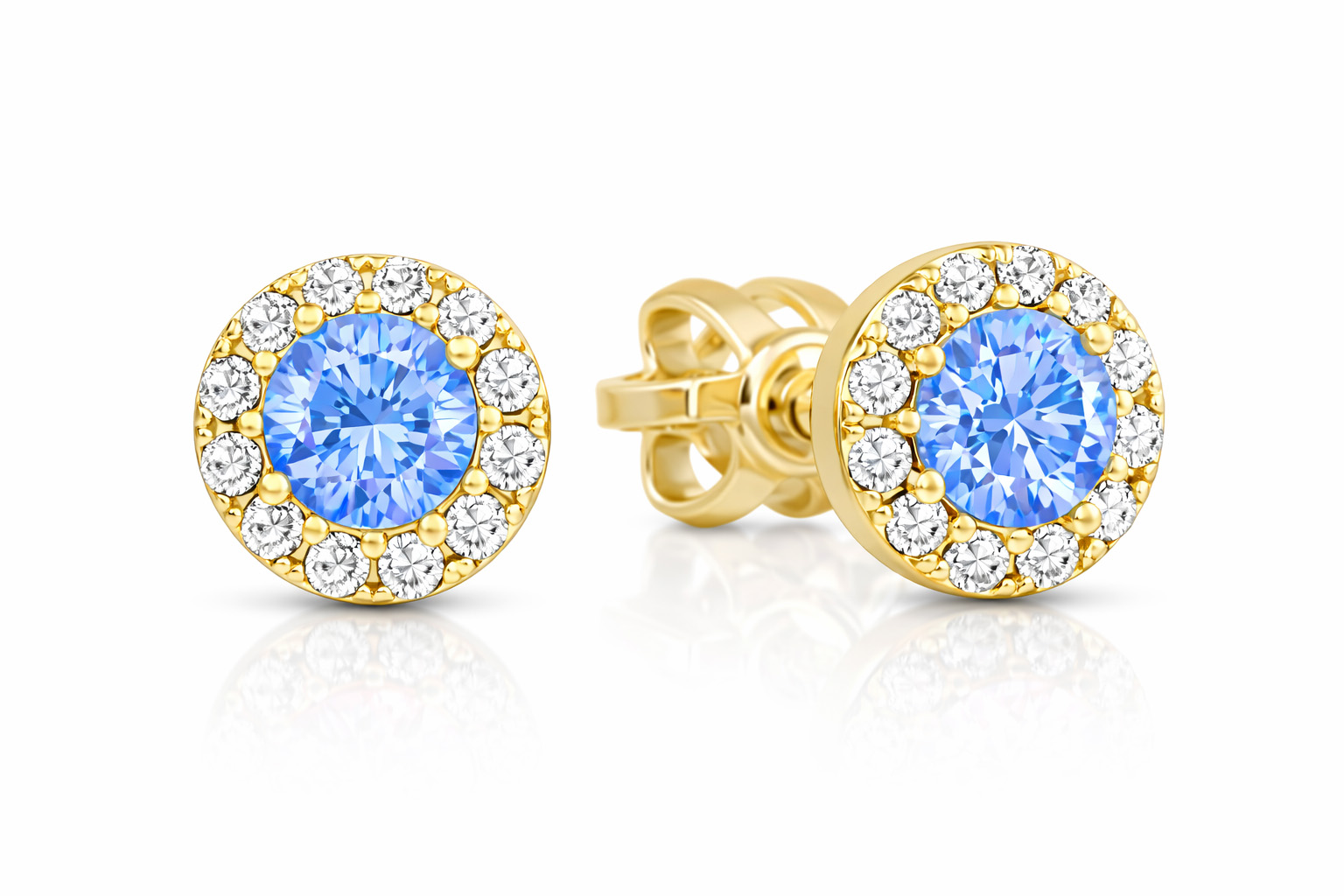 Soliter Blyštivé zlaté náušnice s krystaly 745 239 001 00806 0000500