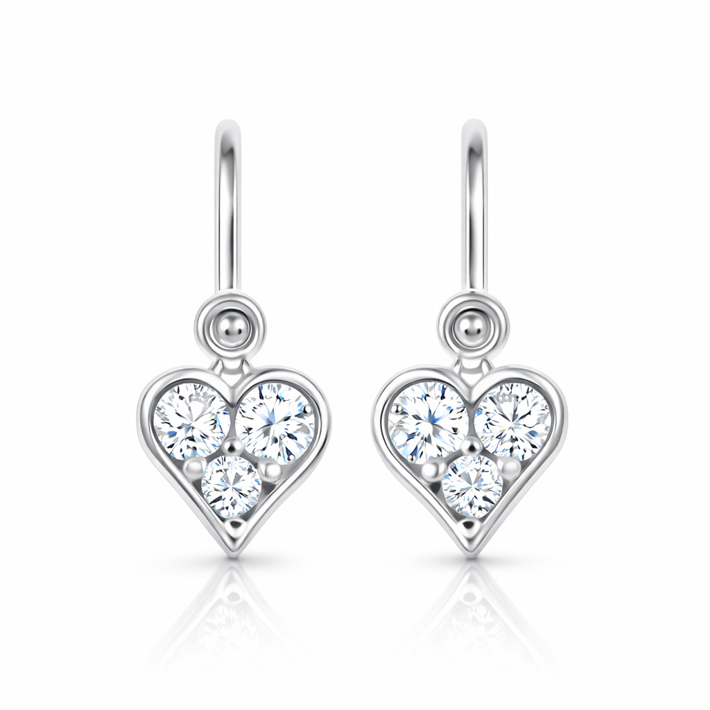 Soliter Dětské náušnice Srdíčka z bílého zlata 239 001 00485 07