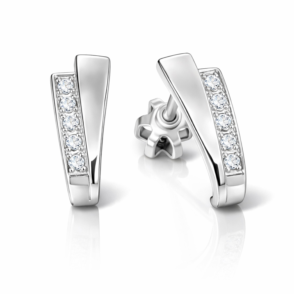 Soliter Náušnice z bieleho zlata s kryštálmi 239 001 00575 07