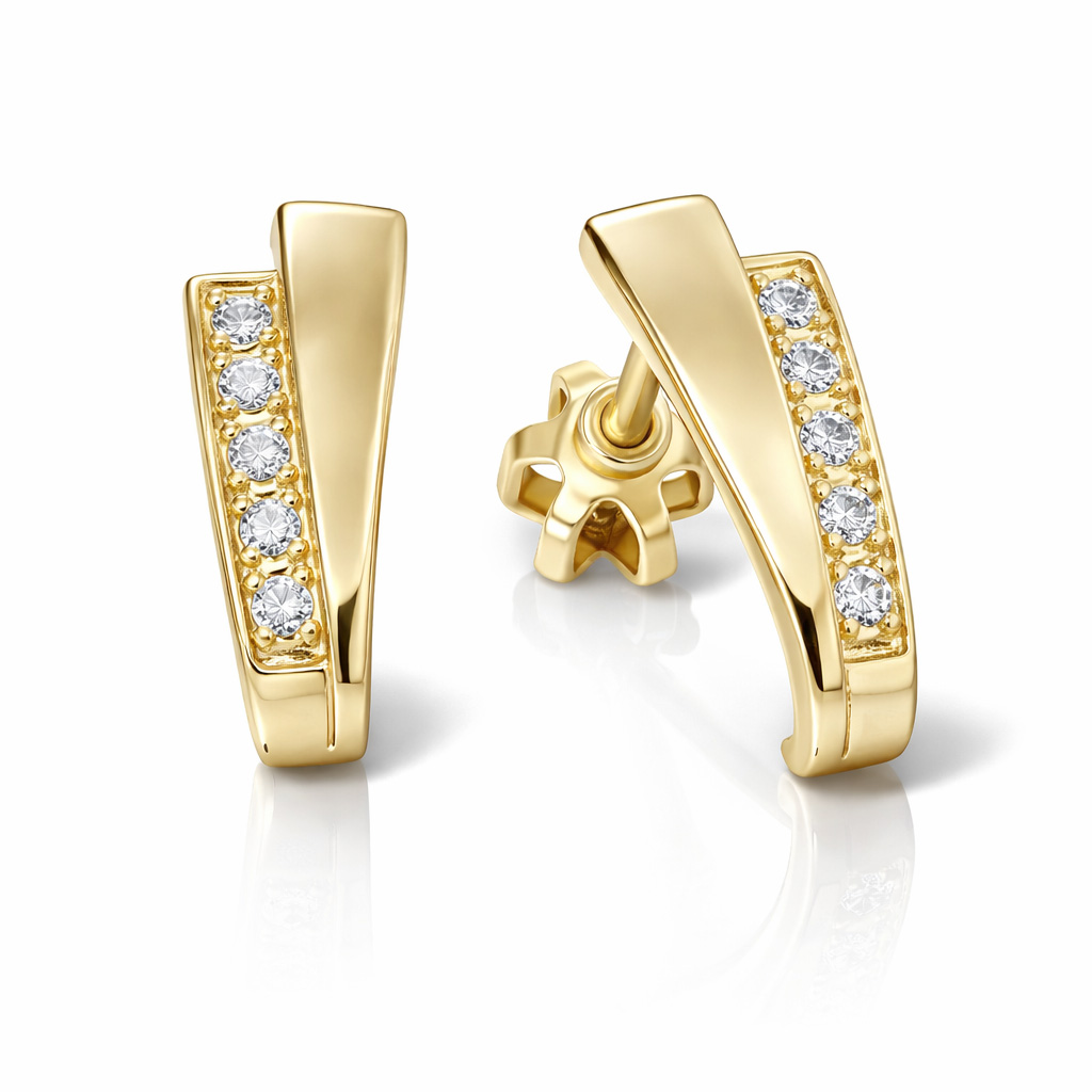 Soliter Náušnice zo žltého zlata s kryštálmi 239 001 00575