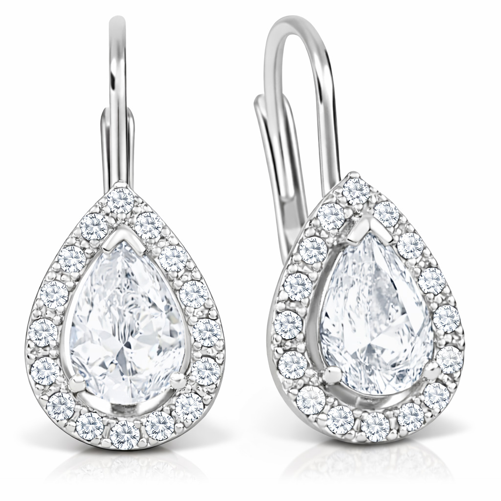 Soliter Trblietavé náušnice z bieleho zlata s čírymi kryštálmi 239 001 00831 07