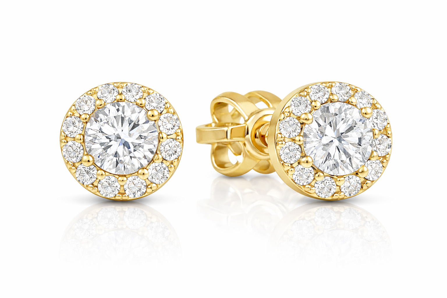 Soliter Zlaté kulaté náušnice s čirými krystaly 239 001 00806