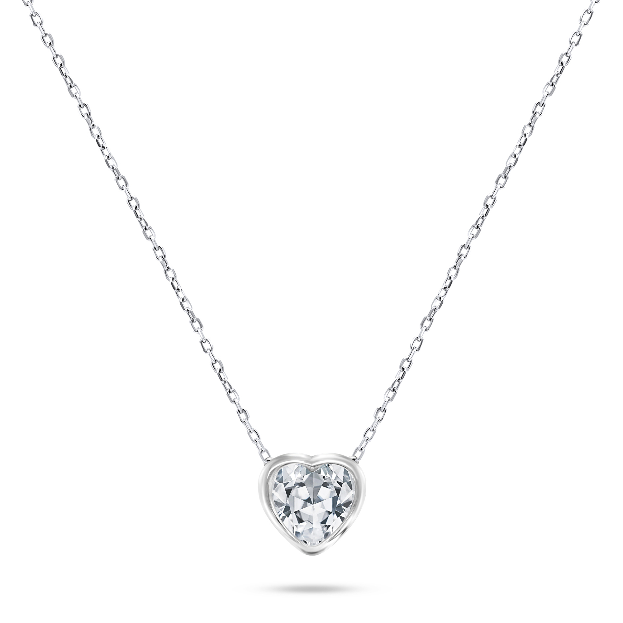 Levně Brilio Silver Blyštivý stříbrný náhrdelník se třpytivým srdíčkem NCL69W