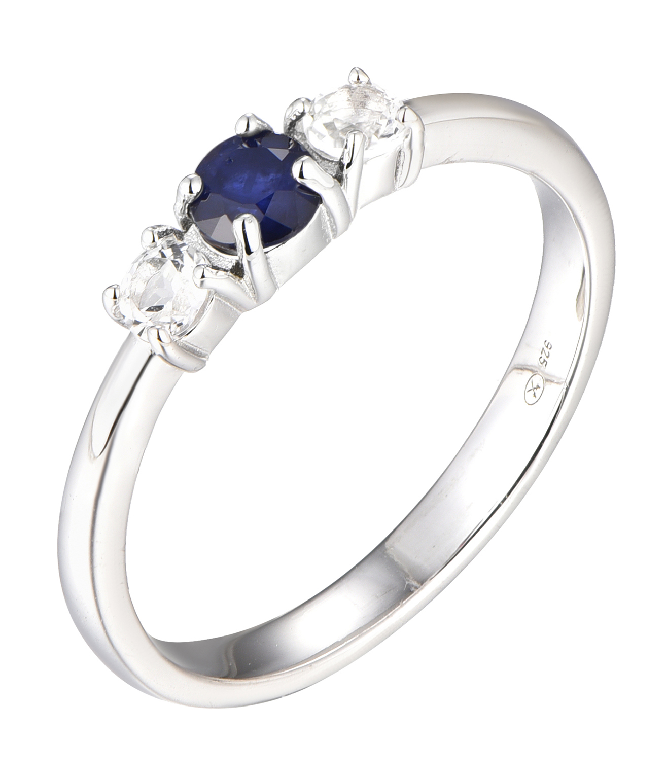 Brilio Silver Blýštivý stříbrný prsten se safírem Precious Stone SR09003B 58 mm