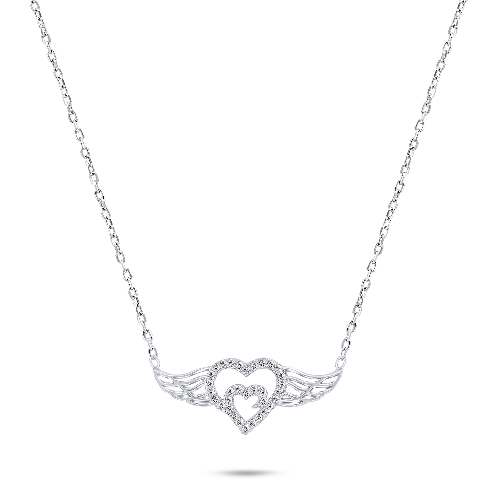 Brilio Silver Designový stříbrný náhrdelník se zirkony NCL47W