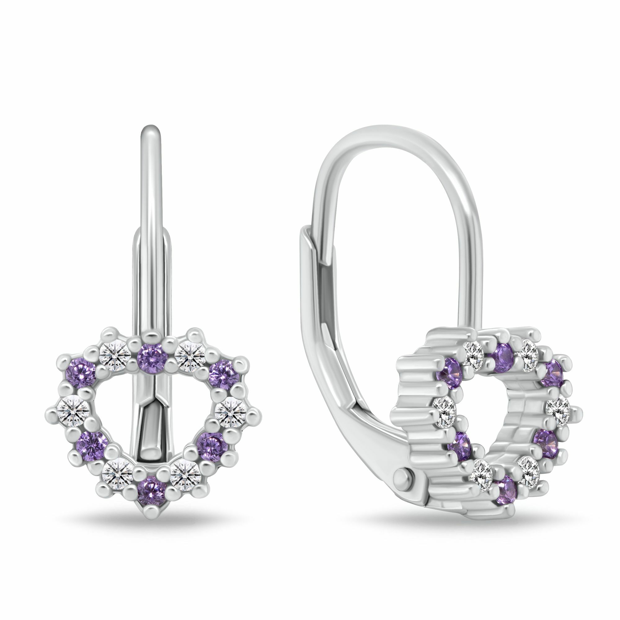 Brilio Silver Dívčí stříbrné náušnice Srdíčko s kubickými zirkony EA1235WAM