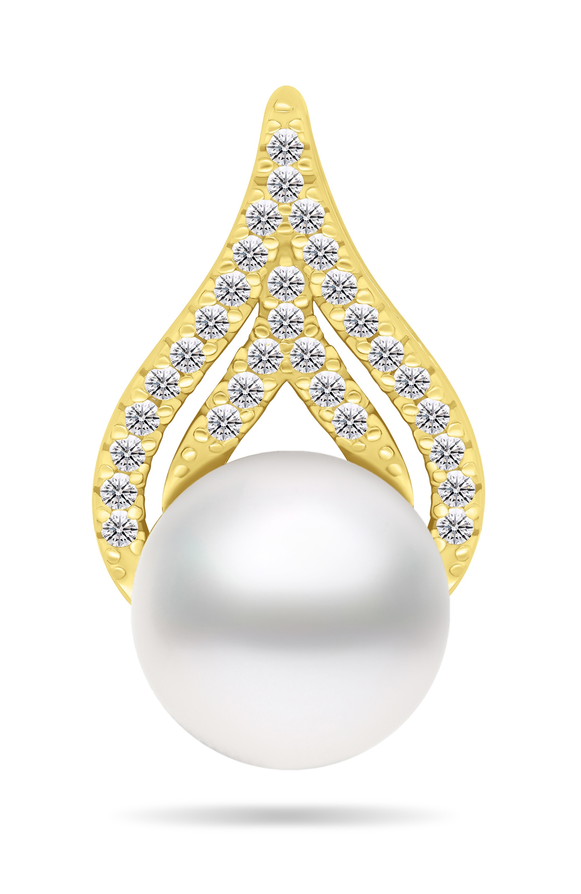 Brilio Silver Elegantný perlový prívesok z pozláteného striebra PT93Y