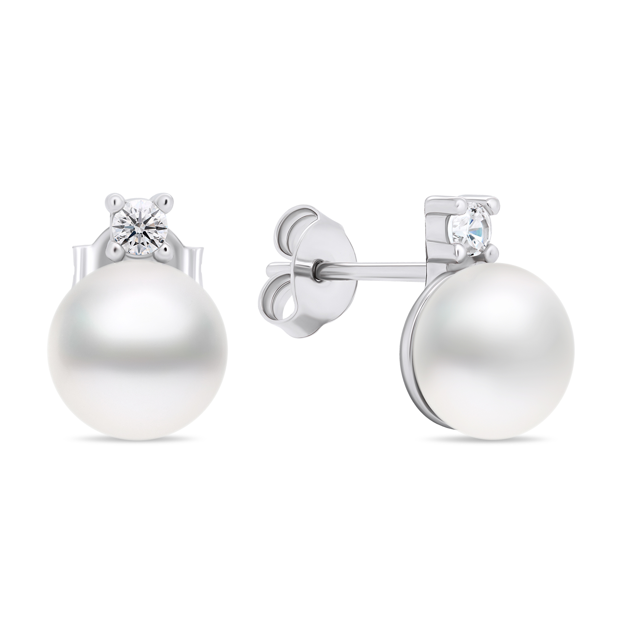 Levně Brilio Silver Elegantní stříbrné náušnice s pravými perlami EA597W