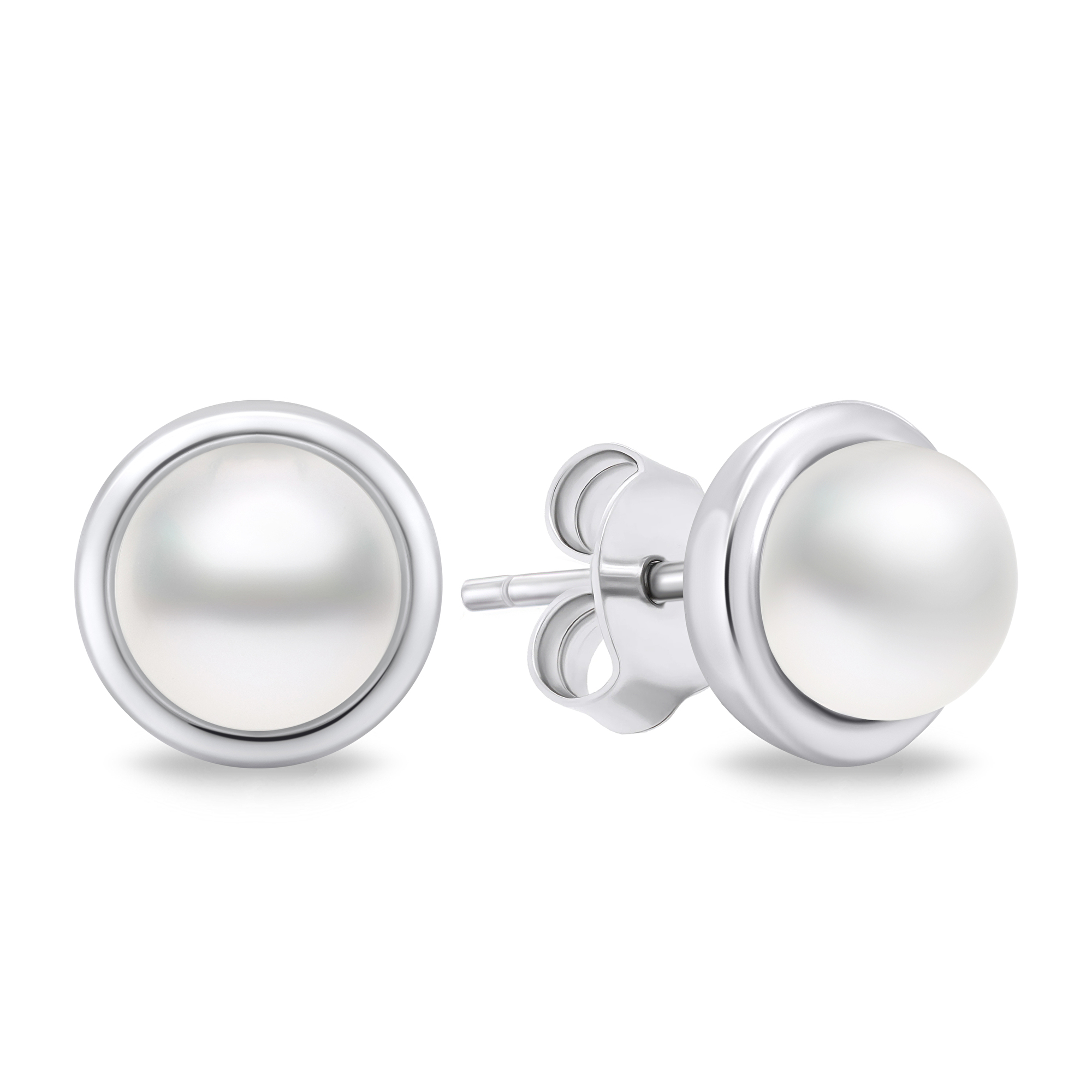 Brilio Silver Elegantné strieborné náušnice s pravými perlami EA626W