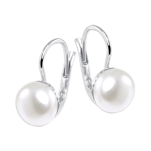 Brilio Silver Elegantné strieborné náušnice so syntetickou perlou 438 001 01235 0400000