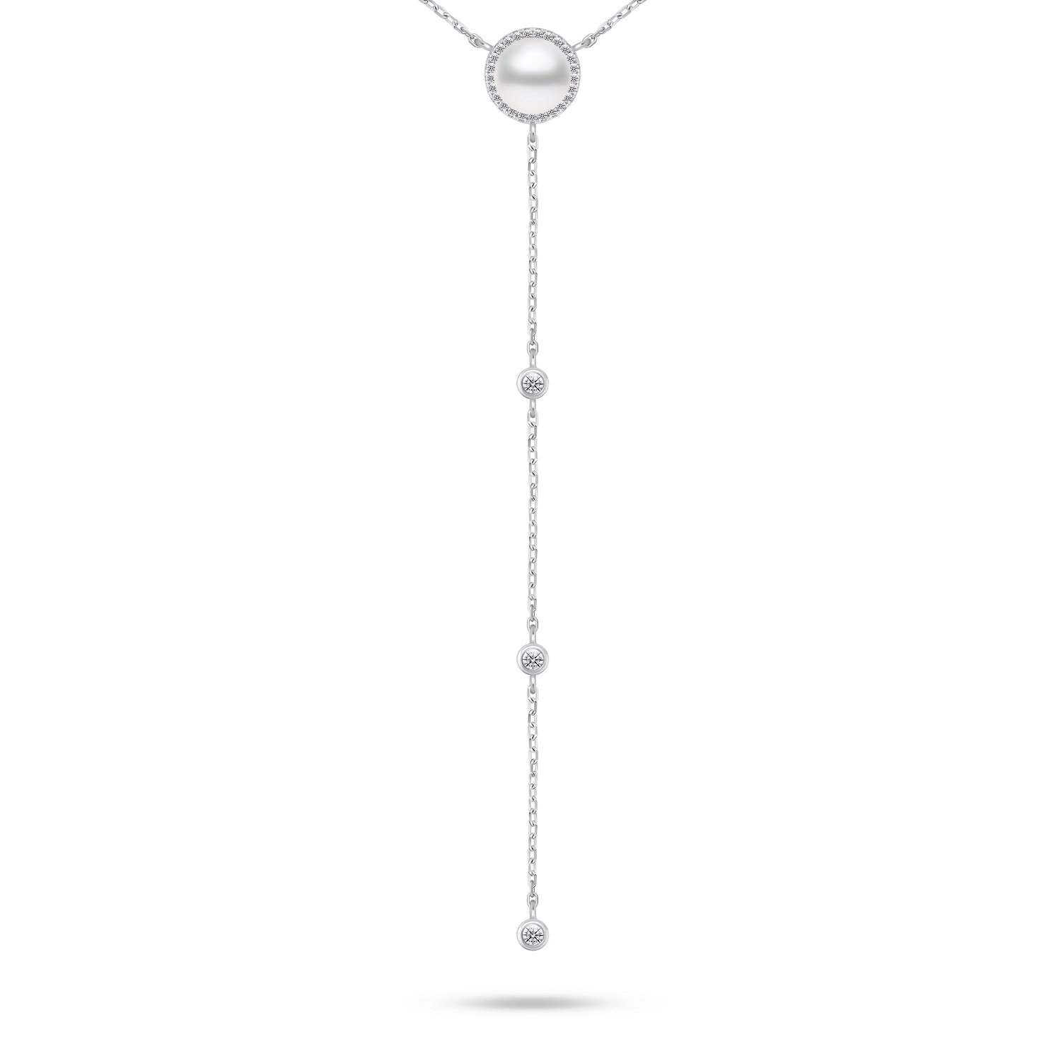 Brilio Silver Elegantný strieborný náhrdelník s pravou perlou NCL124W (retiazka, prívesok)