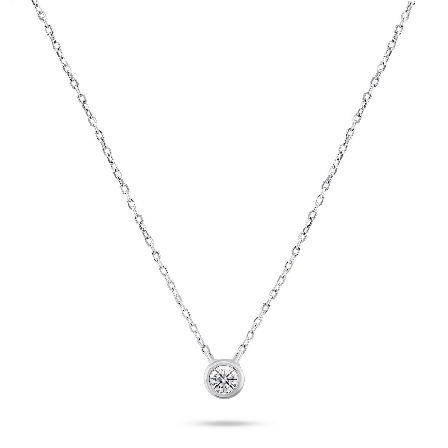 Brilio Silver Elegantný strieborný náhrdelník so zirkónom NCL86W
