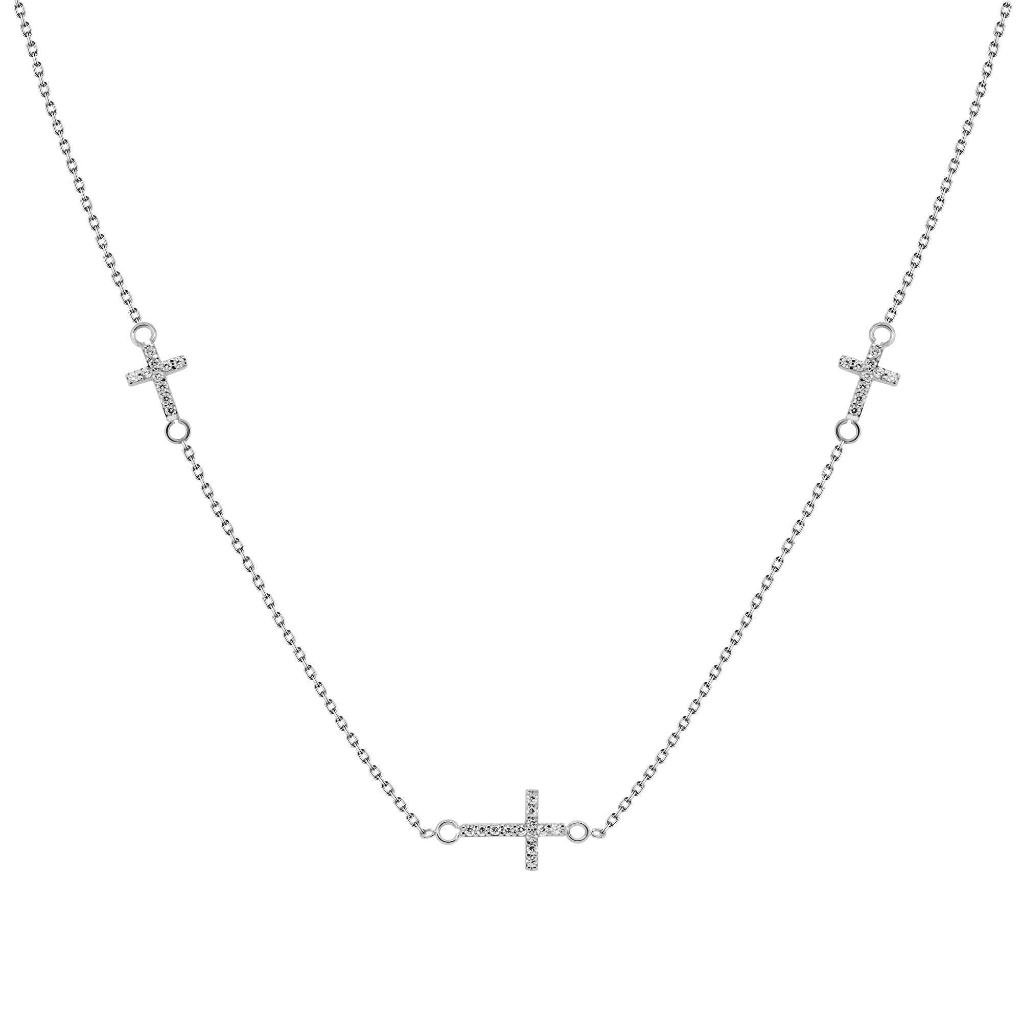 Brilio Silver -  Elegantní stříbrný náhrdelník se zirkony NCL27W
