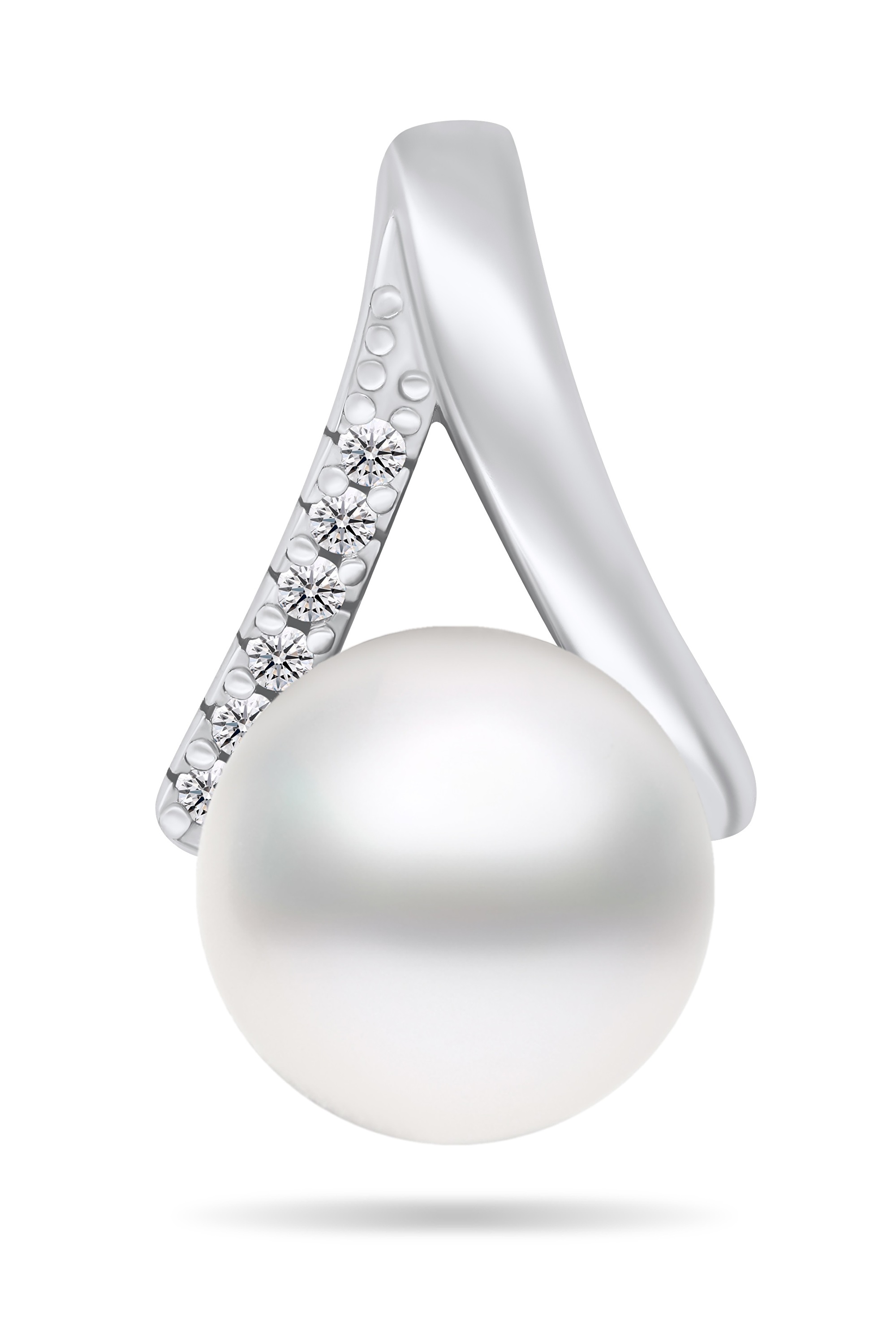 Brilio Silver Elegantní stříbrný přívěsek s pravou perlou a zirkony PT101W