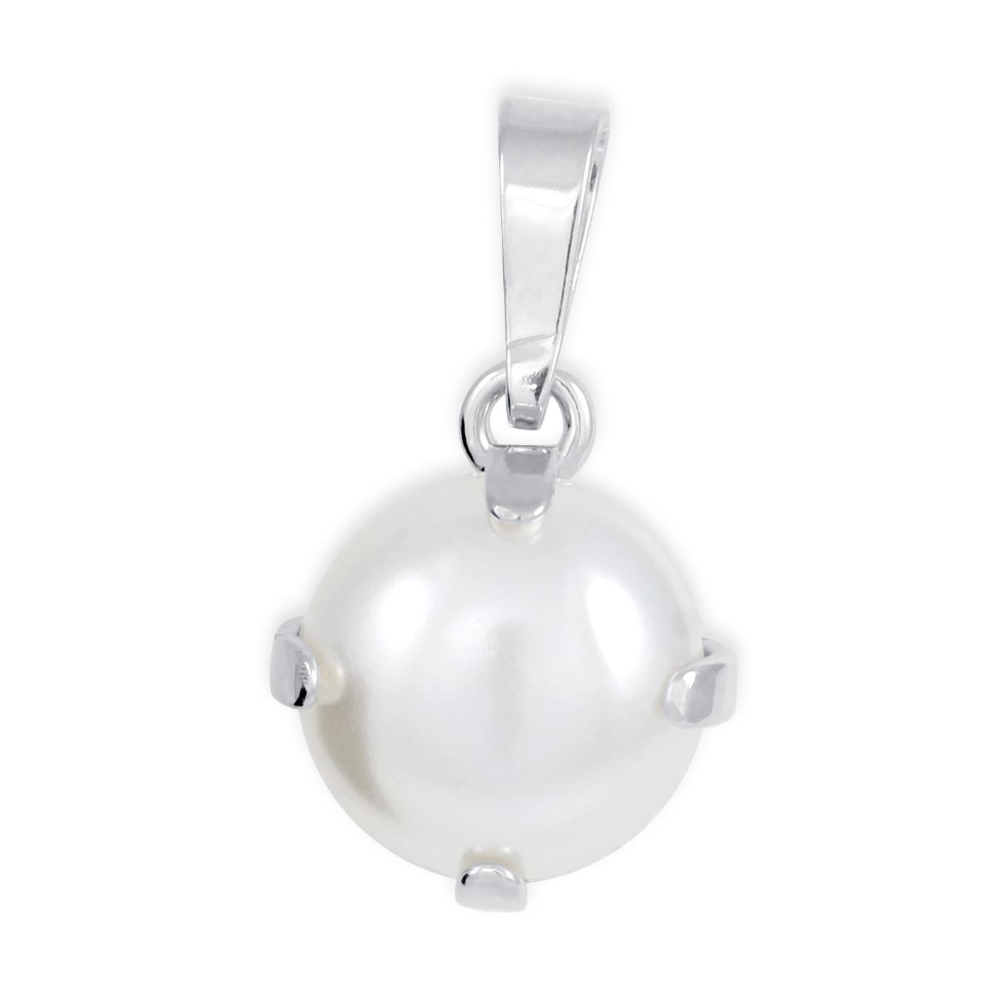 Brilio Silver Elegantní stříbrný přívěsek se syntetickou perlou 448 001 00600 04