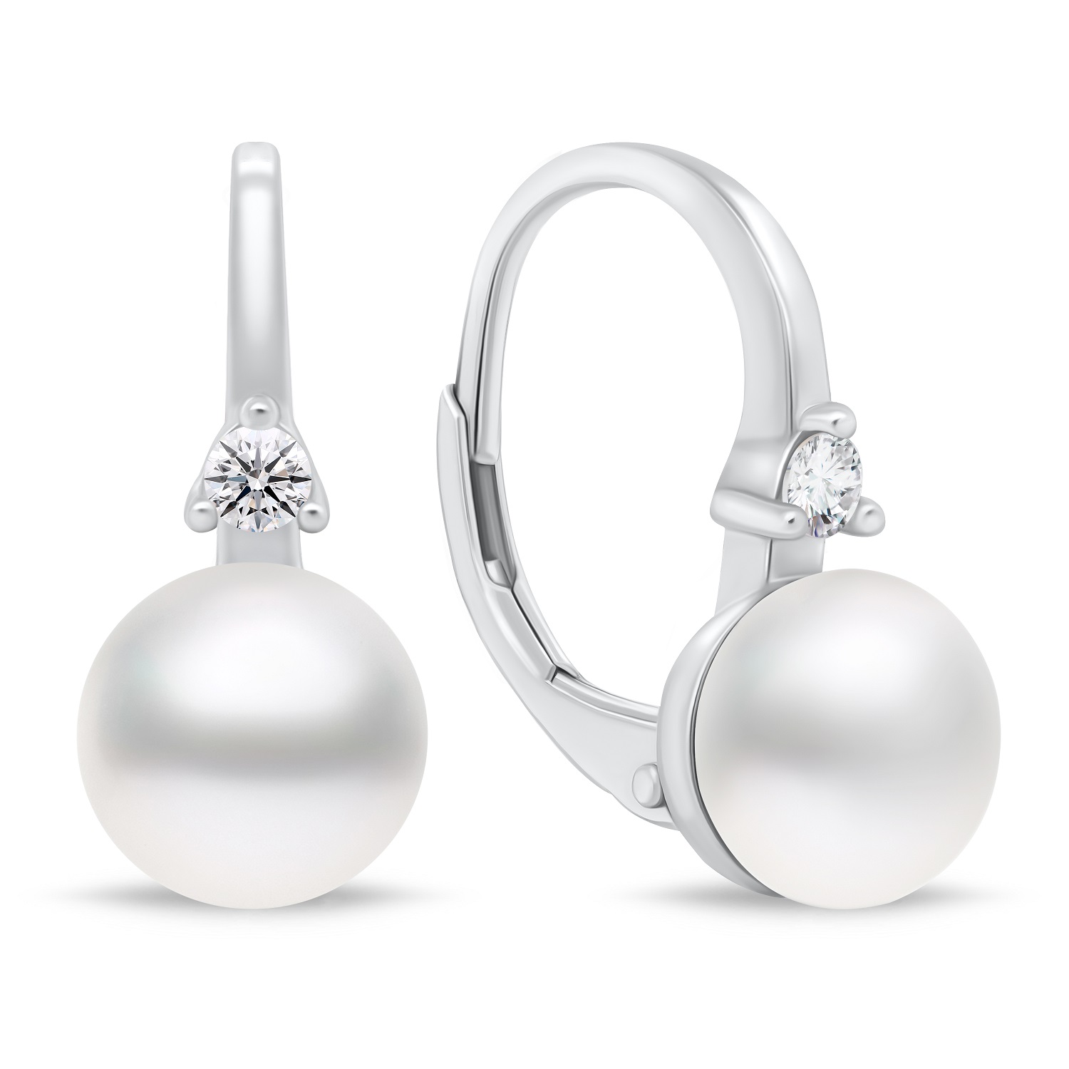 Brilio Silver -  Jemné stříbrné náušnice s perlami EA955W