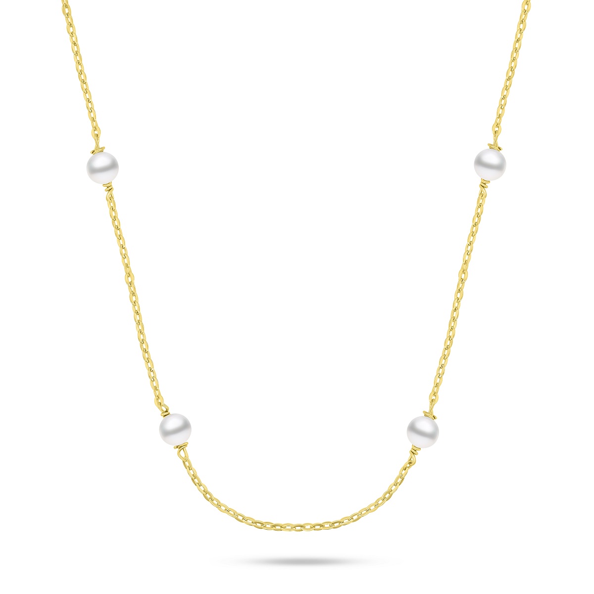 Levně Brilio Silver Jemný pozlacený náhrdelník s Majorica perlami NCL141Y