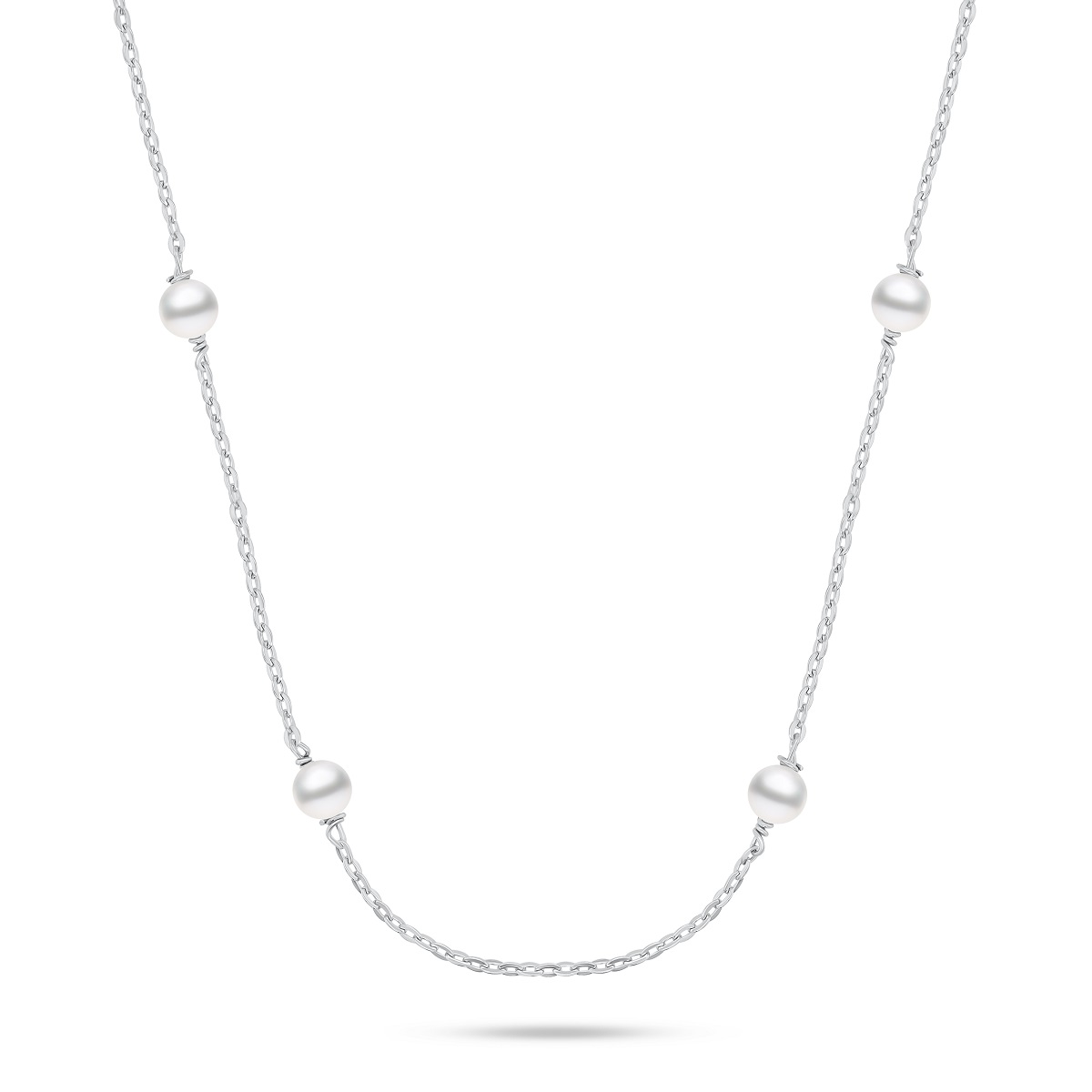 Levně Brilio Silver Jemný stříbrný náhrdelník s Majorica perlami NCL141W