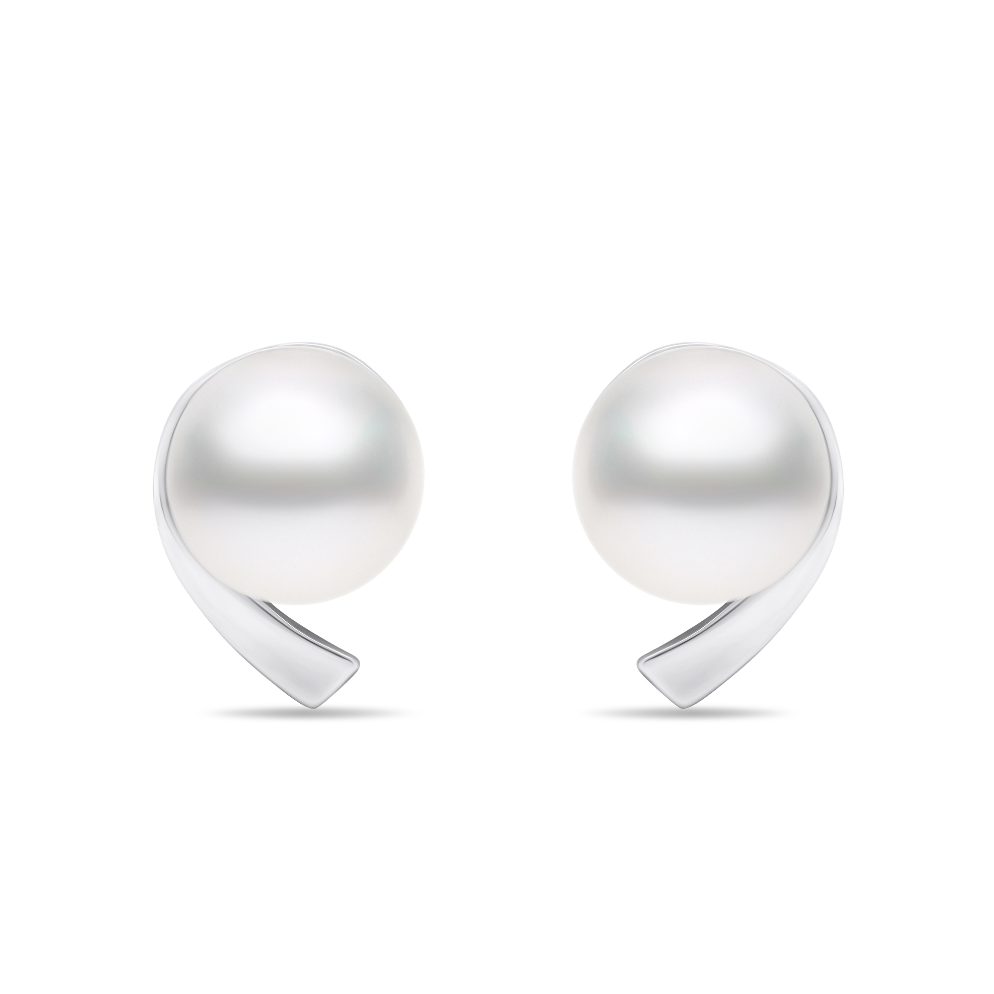Brilio Silver Minimalistické stříbrné náušnice s pravými perlami EA595W