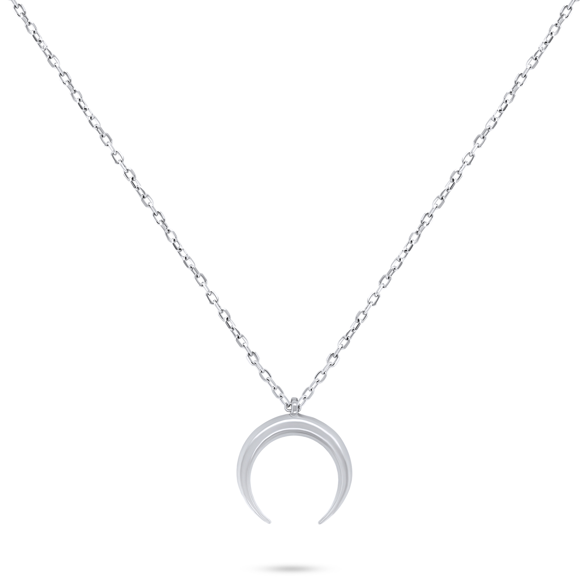 Brilio Silver Minimalistický stříbrný náhrdelník Půlměsíc NCL49W