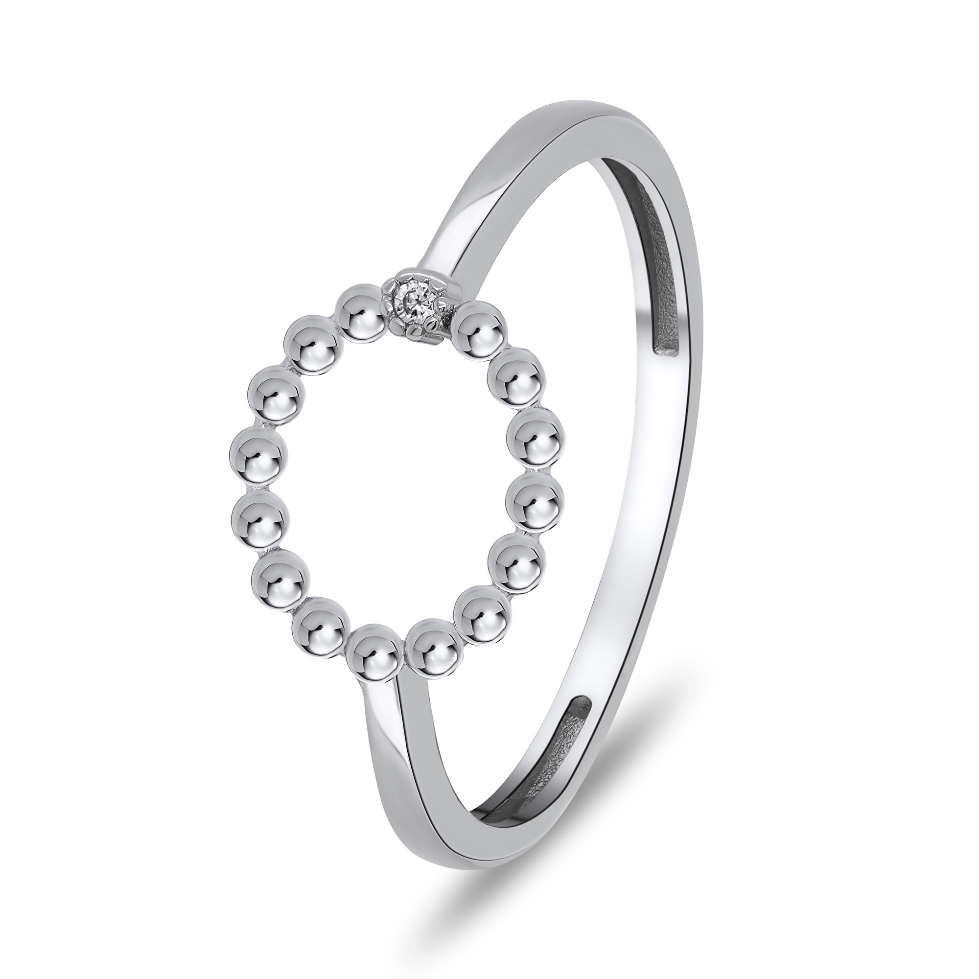 Brilio Silver Moderní dámský prsten s čirým zirkonem RI009W 58 mm