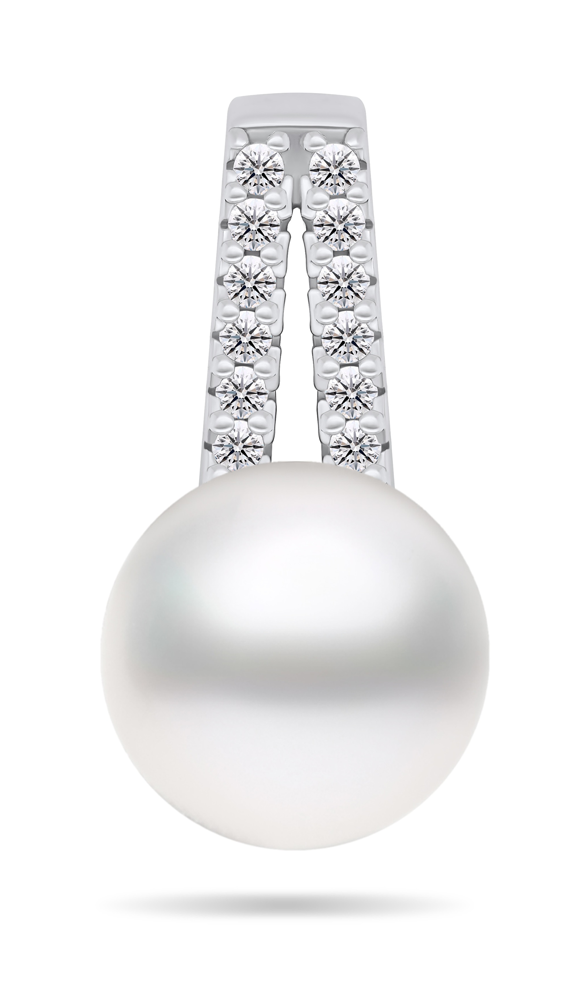 Brilio Silver Moderní stříbrný přívěsek s pravou perlou a zirkony PT102W
