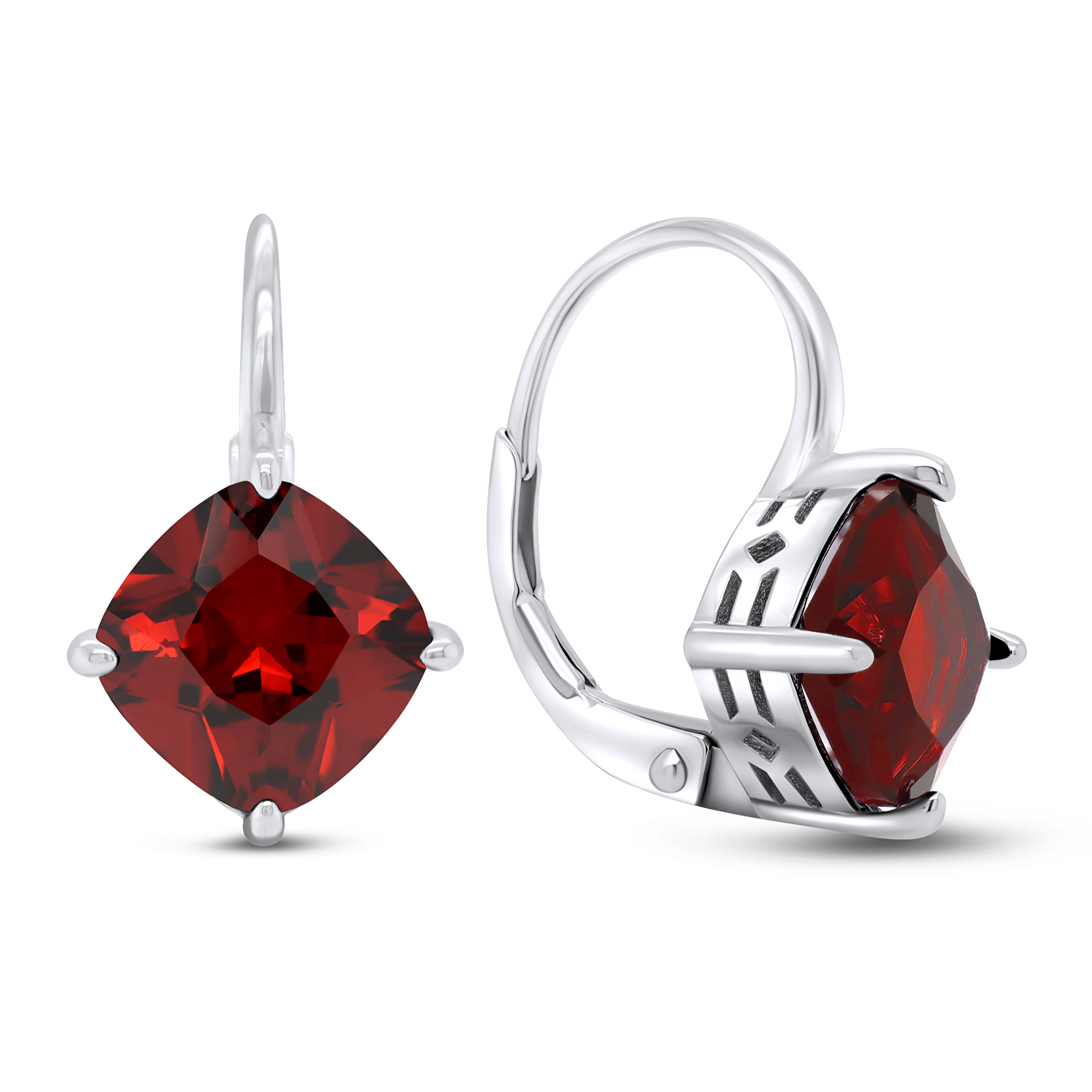 Brilio Silver Divatos ezüst fülbevaló piros cirkónium kövekkel EA304WR